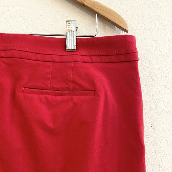 Talbots Women’s Tipped Bi Stretch Ankle Pants 16 Petite Red Casual Stretch - Picture 14 of 15